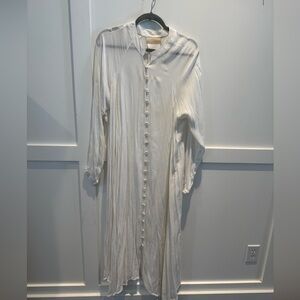 Myrah Penazolah White Button-Front Maxi Dress